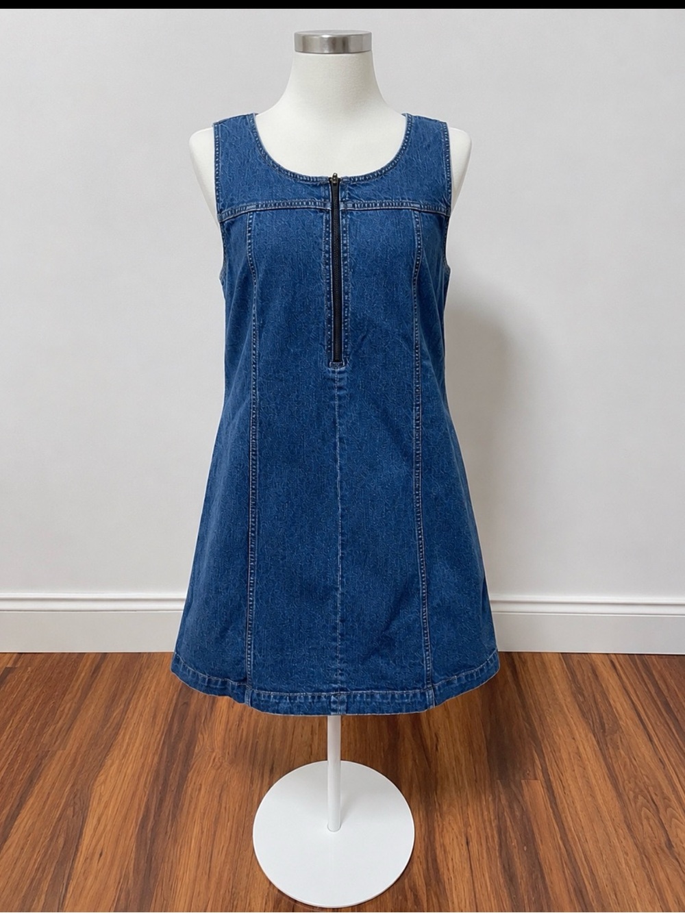 Madewell Indigo Denim Zip-Front Sleeveless Dress size 14